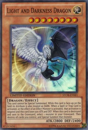 yugioh storm of ragnarok booster box YuGiOh Shonen Jump Secret Rare Light and Darkness Dragon YG01-EN001