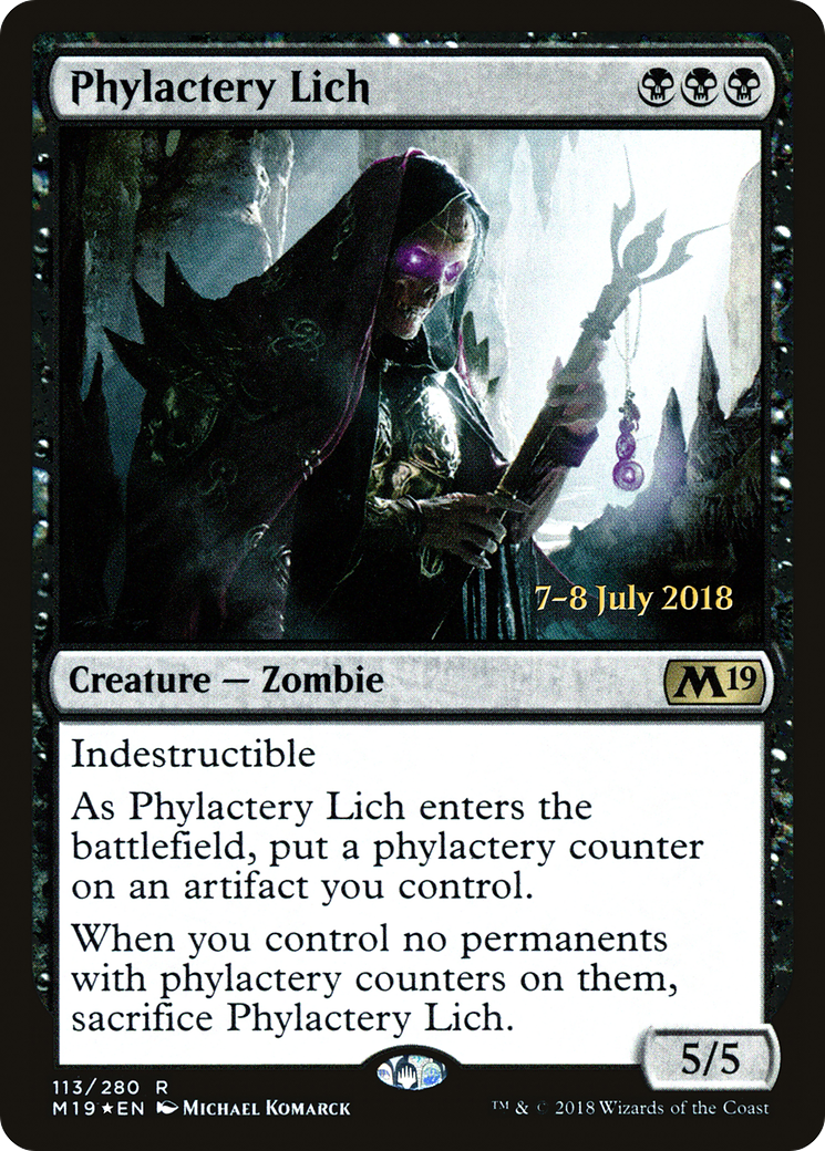 Phylactery Lich (PM19-113S) - Core Set 2019 Promos Foil - Premium MTG Single from Wizards of the Coast - Just $0.30! Shop now at Game Crave Tournament Store