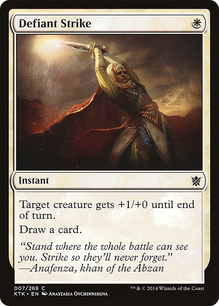 Defiant Strike (KTK-007) - Khans of Tarkir - Premium MTG Single from Wizards of the Coast - Just $0.08! Shop now at Game Crave Tournament Store