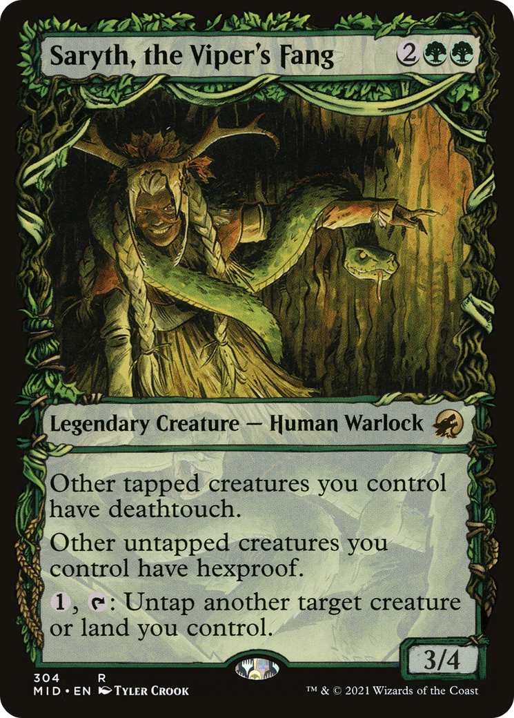 Saryth, the Viper's Fang (MID-304) - Innistrad: Midnight Hunt: (Showcase) Foil - Premium MTG Single from Wizards of the Coast - Just $0.40! Shop now at Game Crave Tournament Store