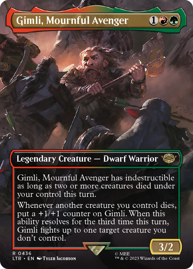 Gimli, Mournful Avenger (LTR-436) - The Lord of the Rings: Tales of Middle-earth (Borderless) - Premium MTG Single from Wizards of the Coast - Just $0.17! Shop now at Game Crave Tournament Store