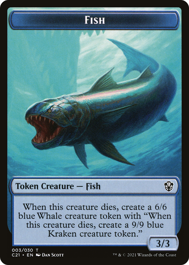 Fish (TC21-003) - Commander 2021 Tokens - Premium MTG Single from Wizards of the Coast - Just $0! Shop now at Game Crave Tournament Store