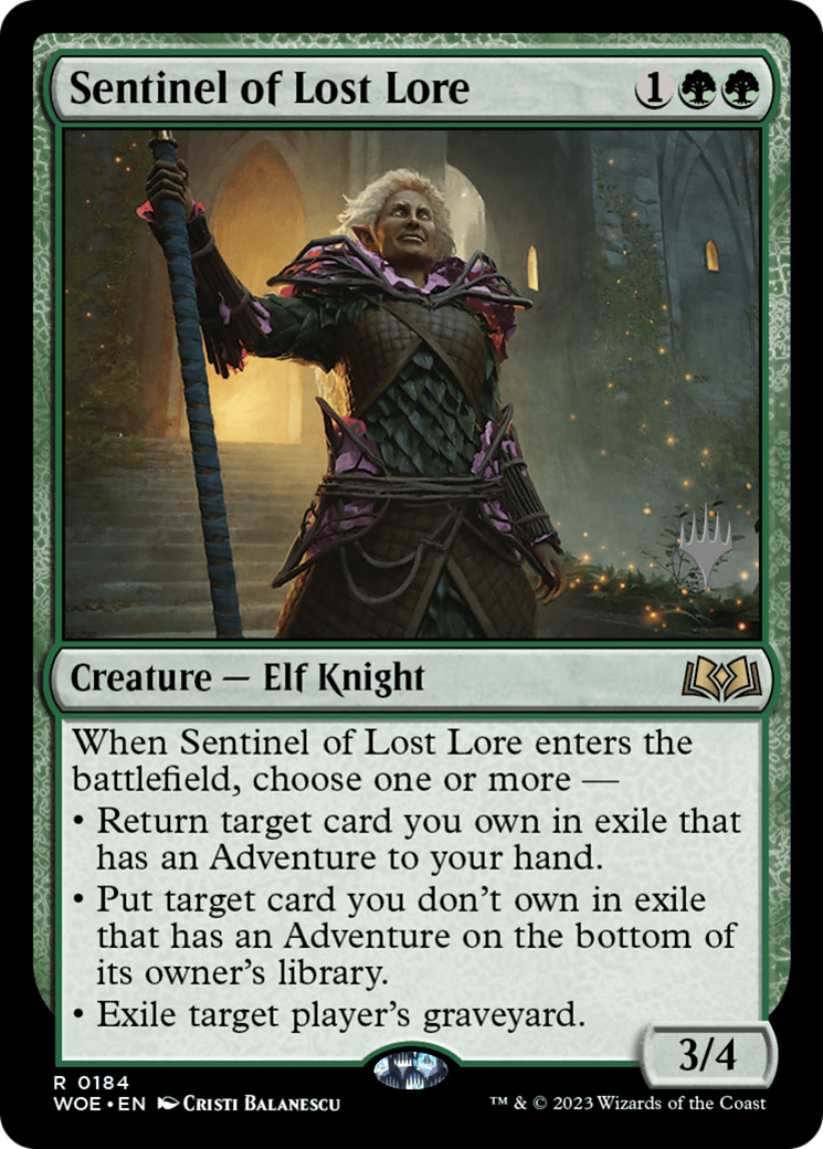 Sentinel of Lost Lore (PWOE-184P) - Wilds of Eldraine Promos Foil - Premium MTG Single from Wizards of the Coast - Just $0.28! Shop now at Game Crave Tournament Store