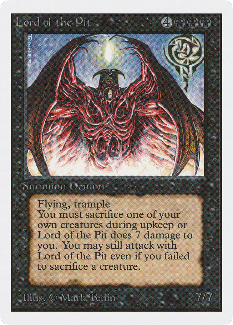 Lord of the Pit (2ED-115) - Unlimited Edition - Premium MTG Single from Wizards of the Coast - Just $21.59! Shop now at Game Crave Tournament Store
