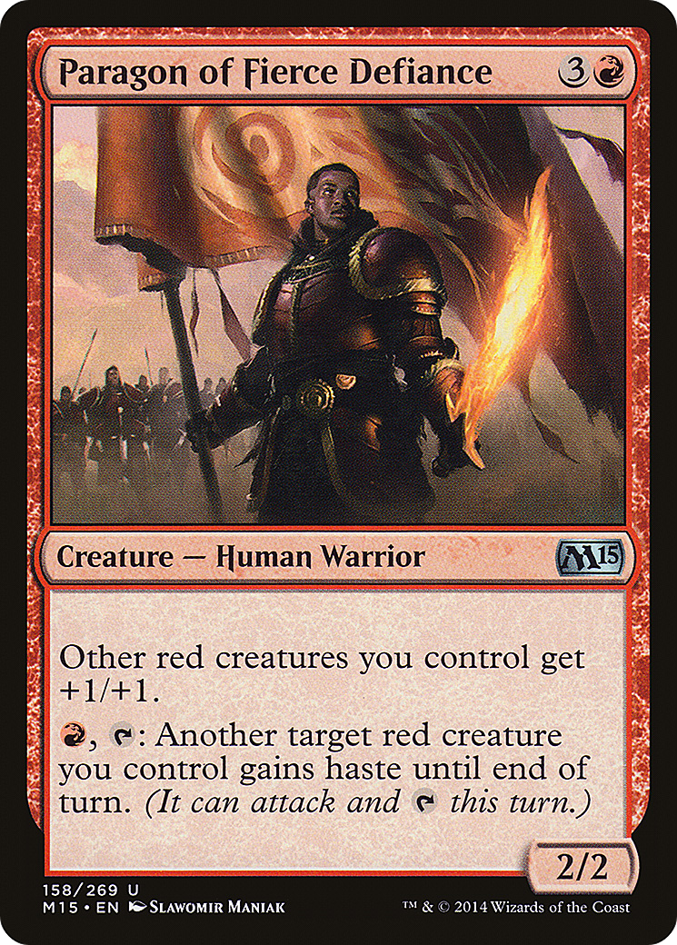 Paragon of Fierce Defiance (M15-158) - Magic 2015 Foil - Premium MTG Single from Wizards of the Coast - Just $0.41! Shop now at Game Crave Tournament Store