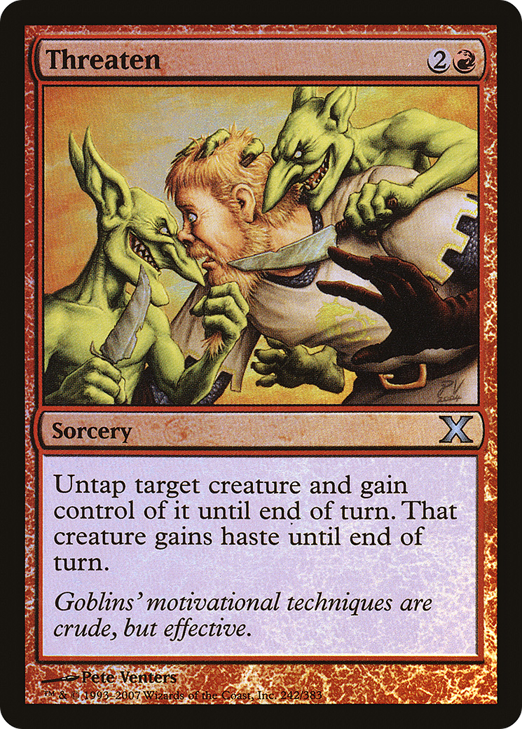 Threaten (10E-242★) - Tenth Edition Foil - Premium MTG Single from Wizards of the Coast - Just $0.32! Shop now at Game Crave Tournament Store