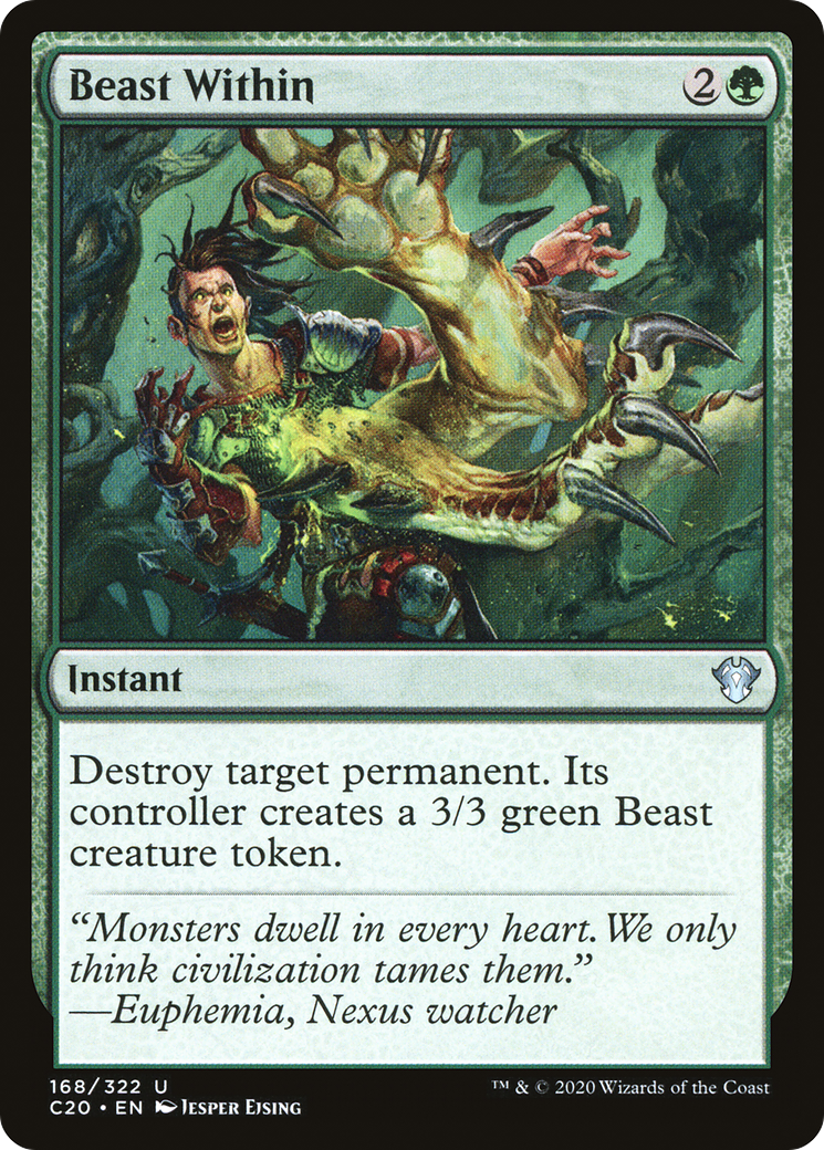 Beast Within (C20-168) - Commander 2020 - Premium MTG Single from Wizards of the Coast - Just $0.29! Shop now at Game Crave Tournament Store