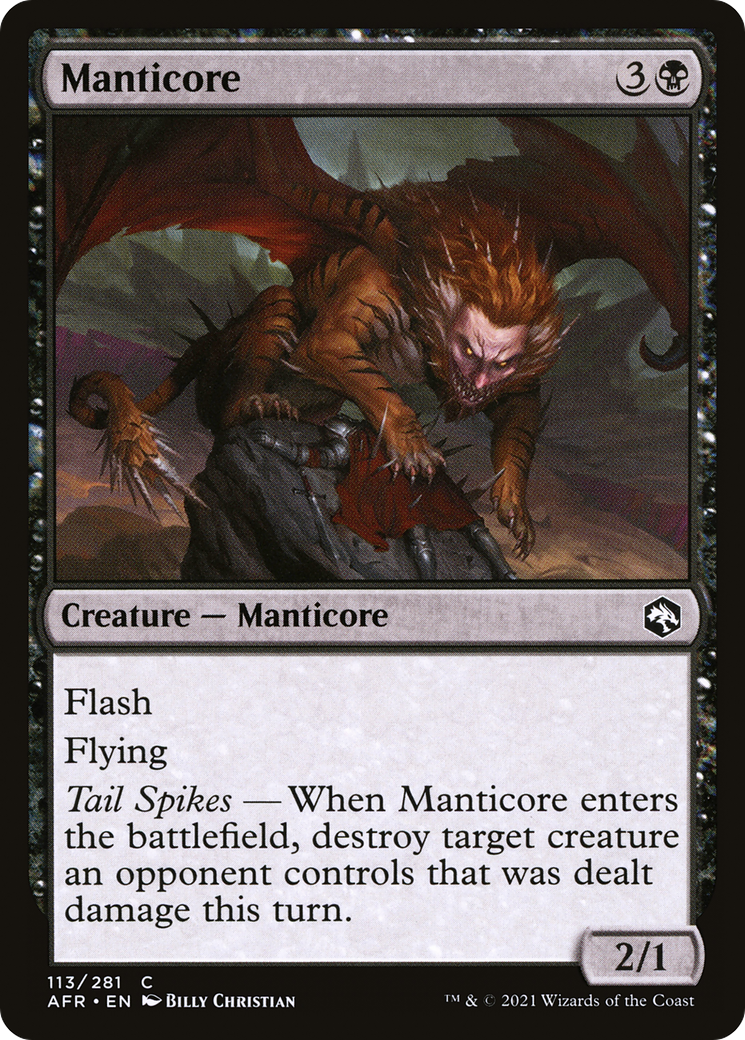 Manticore (AFR-113) - Adventures in the Forgotten Realms Foil - Premium MTG Single from Wizards of the Coast - Just $0.25! Shop now at Game Crave Tournament Store