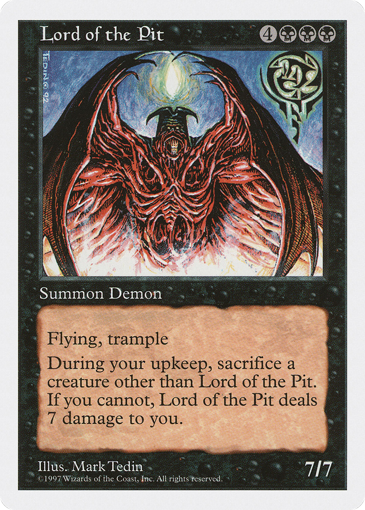 Lord of the Pit (5ED-174) - Fifth Edition - Premium MTG Single from Wizards of the Coast - Just $0.26! Shop now at Game Crave Tournament Store