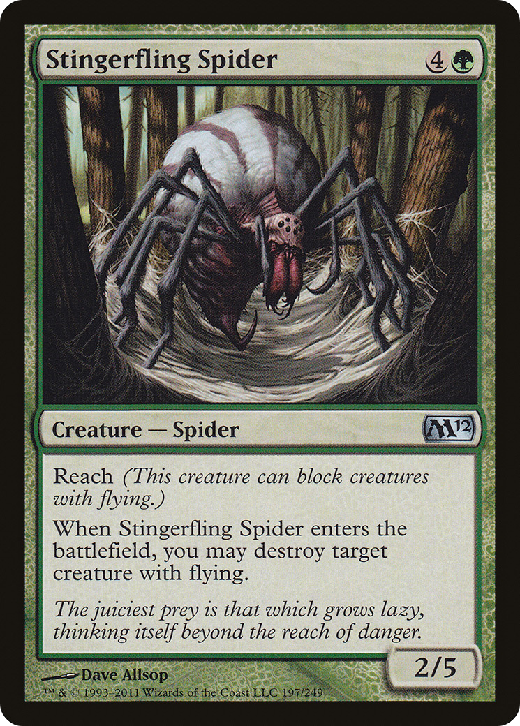 Stingerfling Spider (M12-197) - Magic 2012 - Premium MTG Single from Wizards of the Coast - Just $0.08! Shop now at Game Crave Tournament Store