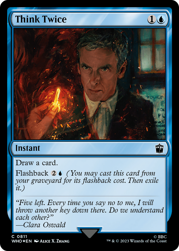 Think Twice (WHO-811) - Doctor Who Foil - Premium MTG Single from Wizards of the Coast - Just $0.51! Shop now at Game Crave Tournament Store