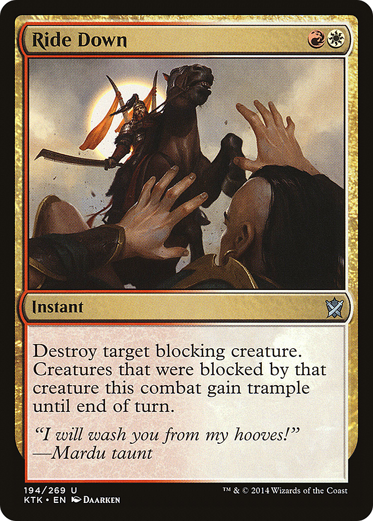 Ride Down (KTK-194) - Khans of Tarkir - Premium MTG Single from Wizards of the Coast - Just $0.25! Shop now at Game Crave Tournament Store