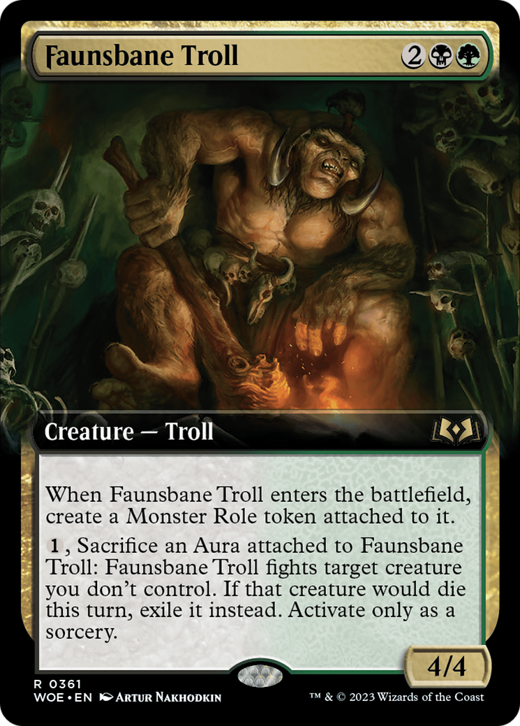 Faunsbane Troll (WOE-361) - Wilds of Eldraine: (Extended Art) Foil - Premium MTG Single from Wizards of the Coast - Just $0.25! Shop now at Game Crave Tournament Store