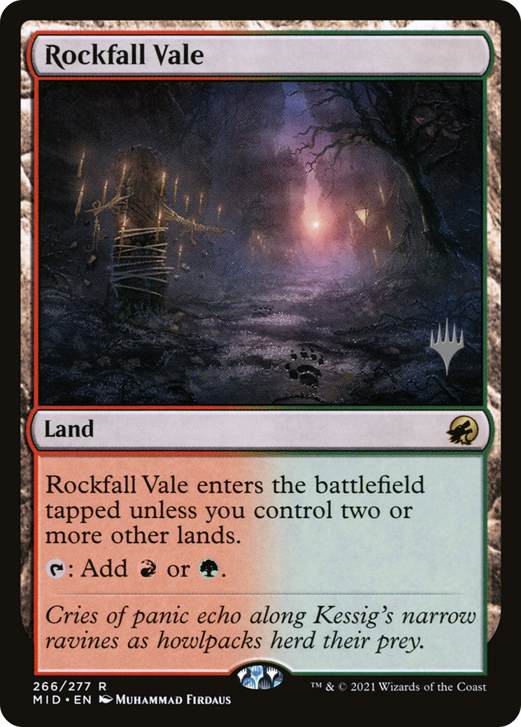 Rockfall Vale (PMID-266P) - Innistrad: Midnight Hunt Promos Foil - Premium MTG Single from Wizards of the Coast - Just $0.58! Shop now at Game Crave Tournament Store