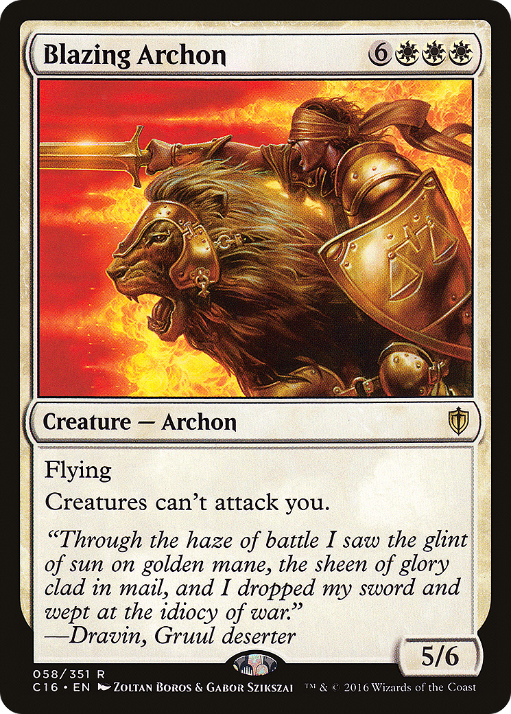 Blazing Archon (C16-058) - Commander 2016 - Premium MTG Single from Wizards of the Coast - Just $0.12! Shop now at Game Crave Tournament Store