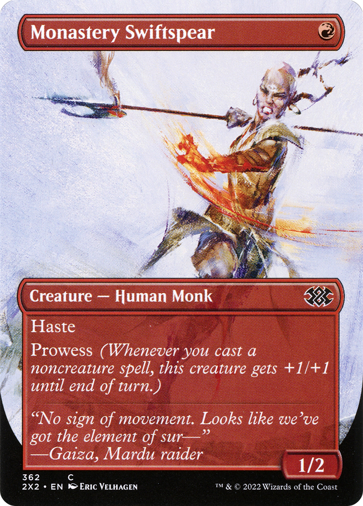 Monastery Swiftspear (2X2-362) - Double Masters 2022 (Borderless) Foil - Premium MTG Single from Wizards of the Coast - Just $0.20! Shop now at Game Crave Tournament Store