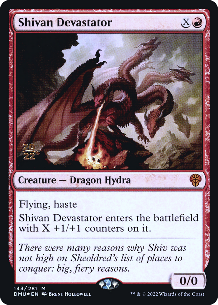 Shivan Devastator (PDMU-143S) - Dominaria United Promos Foil - Premium MTG Single from Wizards of the Coast - Just $1.45! Shop now at Game Crave Tournament Store