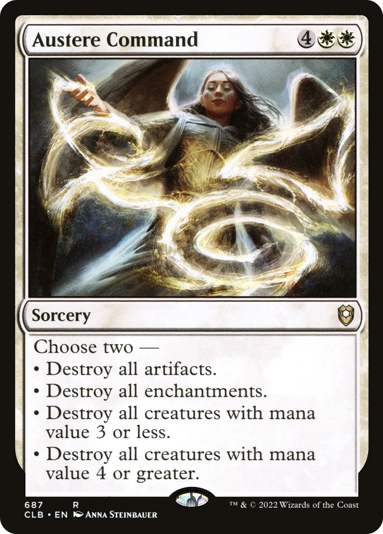 Austere Command (CLB-687) - Commander Legends: Battle for Baldur's Gate - Premium MTG Single from Wizards of the Coast - Just $0.17! Shop now at Game Crave Tournament Store