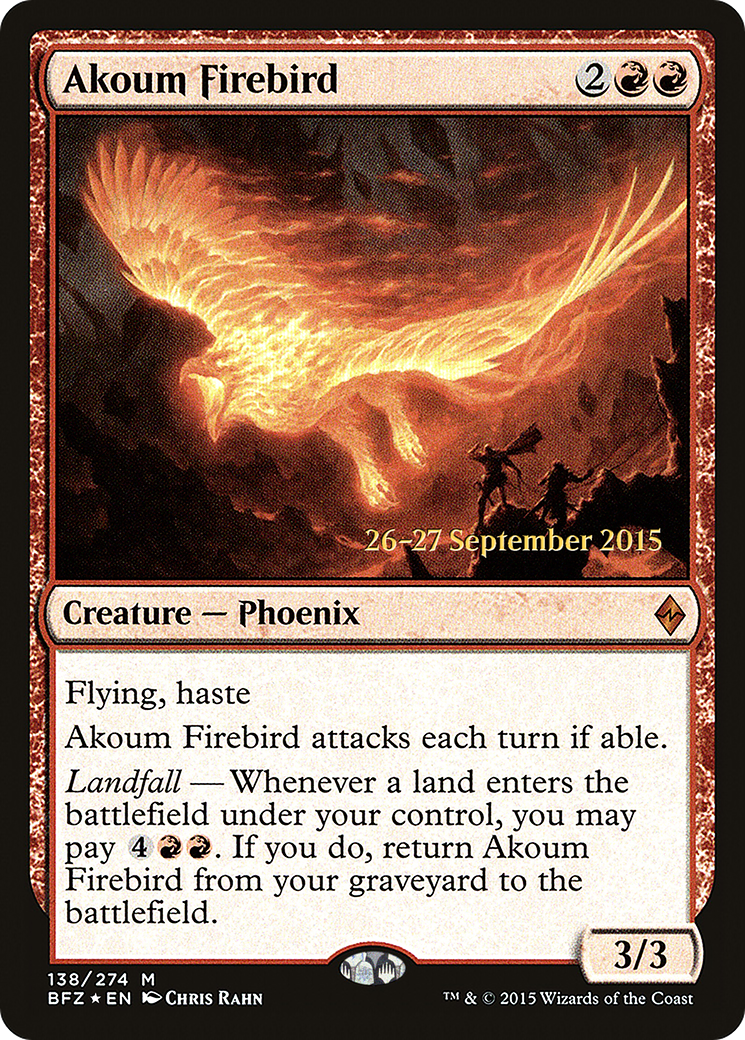 Akoum Firebird (PBFZ-138S) - Battle for Zendikar Promos Foil - Premium MTG Single from Wizards of the Coast - Just $2.20! Shop now at Game Crave Tournament Store