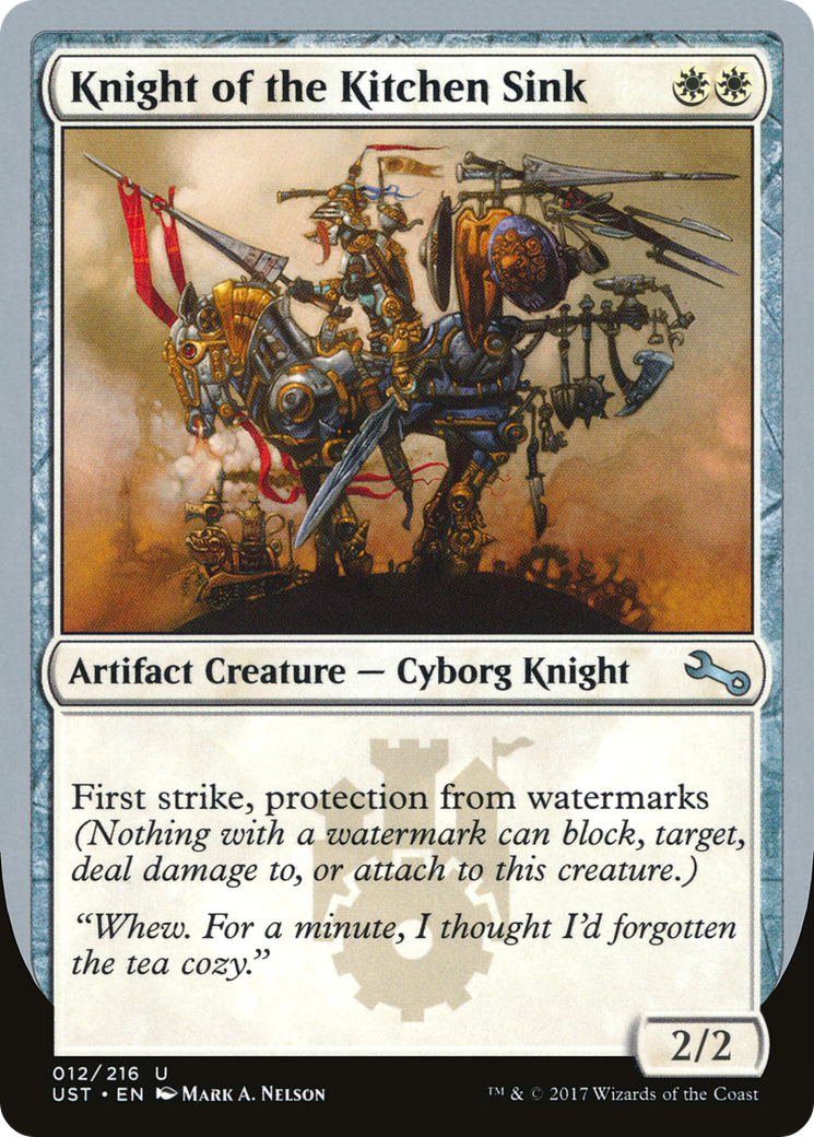 Knight of the Kitchen Sink (UST-12F) - Unstable Foil - Premium MTG Single from Wizards of the Coast - Just $3.66! Shop now at Game Crave Tournament Store