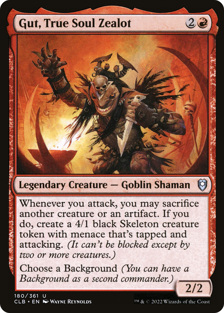 Gut, True Soul Zealot (CLB-180) - Commander Legends: Battle for Baldur's Gate - Premium MTG Single from Wizards of the Coast - Just $0.08! Shop now at Game Crave Tournament Store