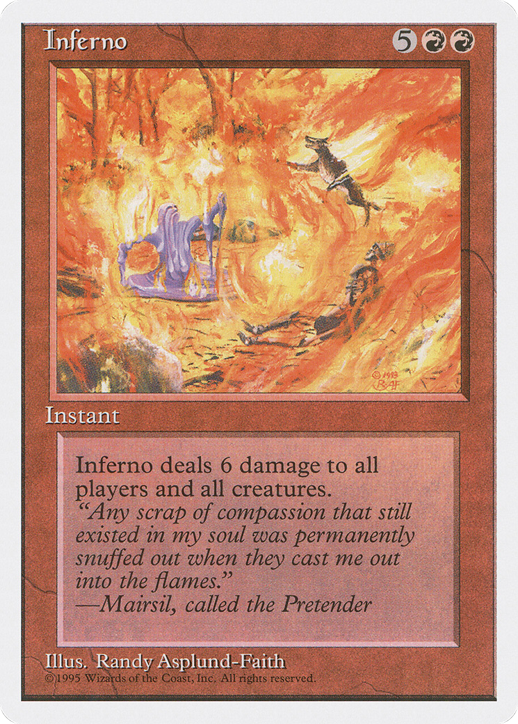 Inferno (4ED-205) - Fourth Edition - Premium MTG Single from Wizards of the Coast - Just $0.11! Shop now at Game Crave Tournament Store