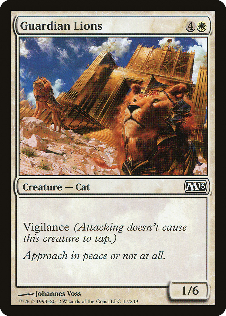 Guardian Lions (M13-017) - Magic 2013 - Premium MTG Single from Wizards of the Coast - Just $0.08! Shop now at Game Crave Tournament Store