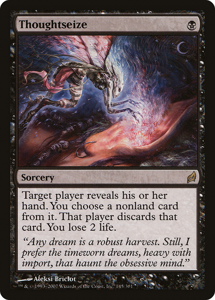 Thoughtseize (LRW-145) - Lorwyn Foil - Premium MTG Single from Wizards of the Coast - Just $48! Shop now at Game Crave Tournament Store