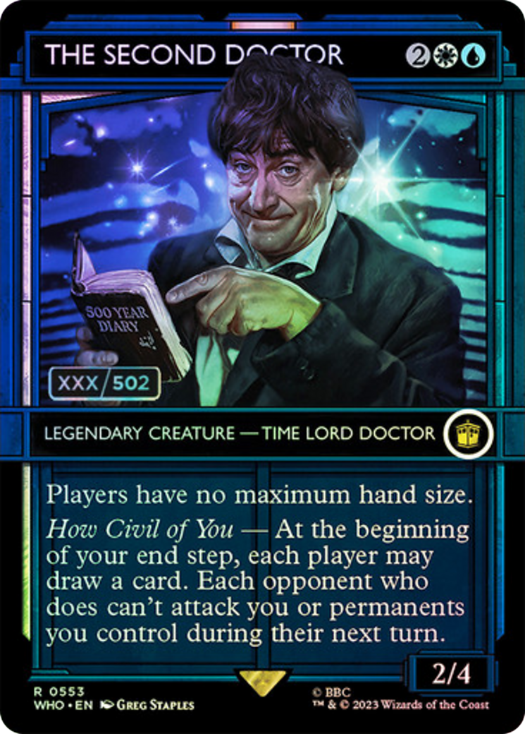 The Second Doctor (WHO-553Z) - Doctor Who: (Showcase) (Borderless) Foil - Premium MTG Single from Wizards of the Coast - Just $47.06! Shop now at Game Crave Tournament Store
