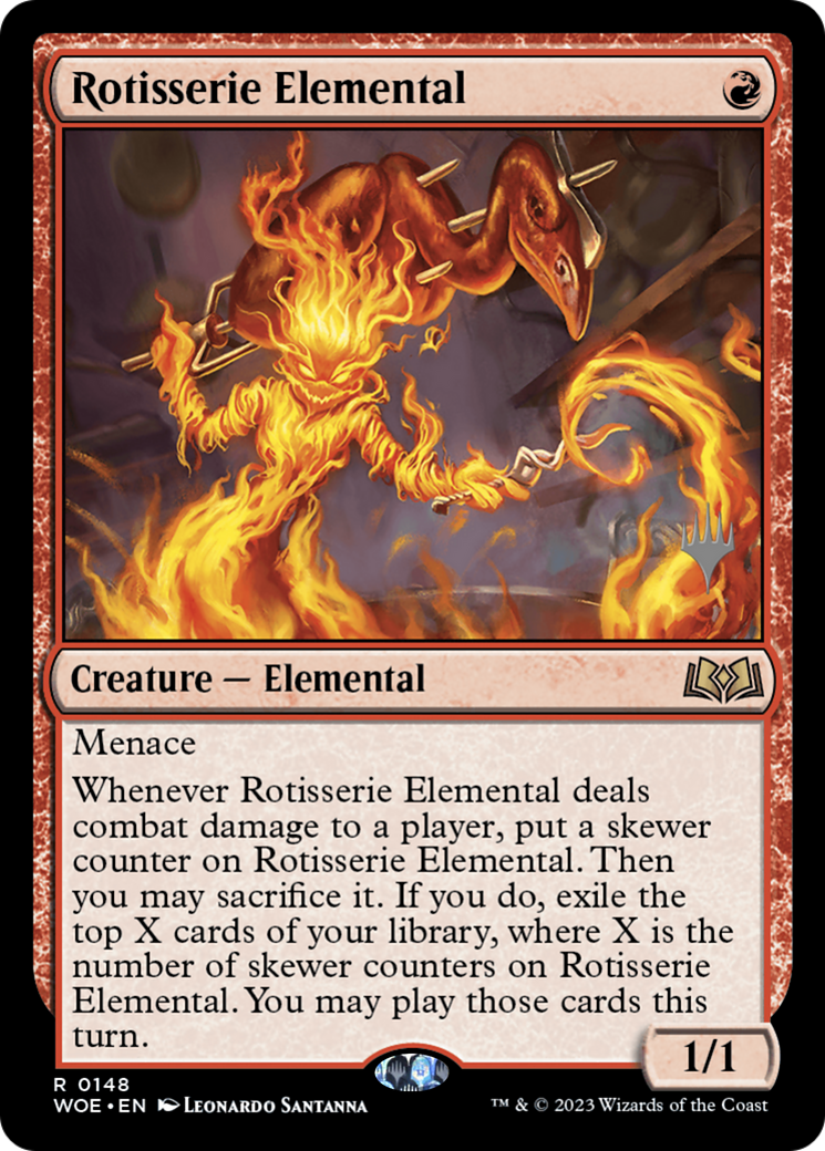 Rotisserie Elemental (PWOE-148P) - Wilds of Eldraine Promos - Premium MTG Single from Wizards of the Coast - Just $0.08! Shop now at Game Crave Tournament Store