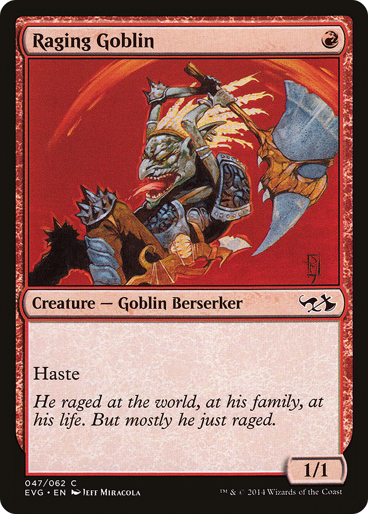 Raging Goblin (EVG-047) - Duel Decks Anthology: Elves vs. Goblins - Premium MTG Single from Wizards of the Coast - Just $0.27! Shop now at Game Crave Tournament Store