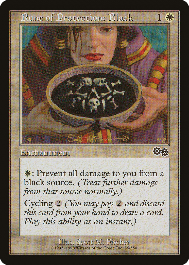 Rune of Protection: Black (USG-036) - Urza's Saga - Premium MTG Single from Wizards of the Coast - Just $0.24! Shop now at Game Crave Tournament Store