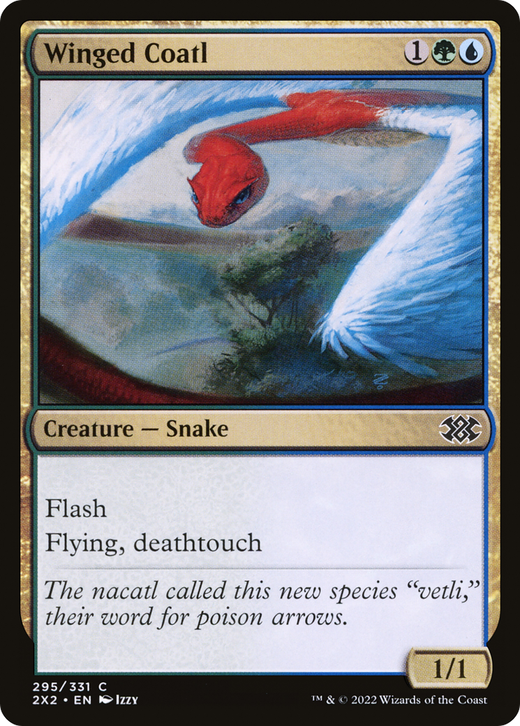Winged Coatl (2X2-295) - Double Masters 2022 Foil - Premium MTG Single from Wizards of the Coast - Just $0.08! Shop now at Game Crave Tournament Store