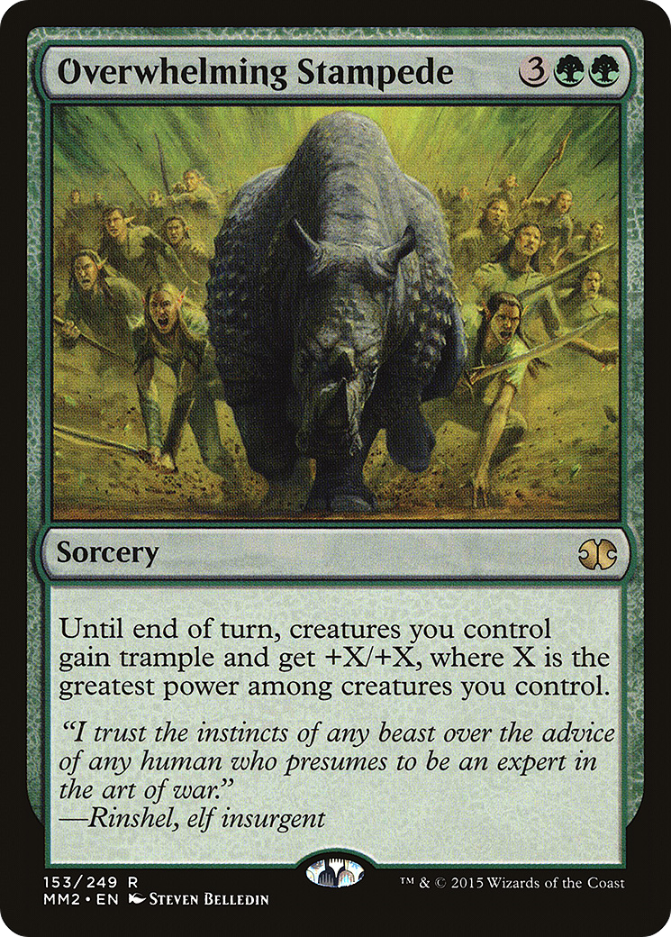 Overwhelming Stampede (MM2-153) - Modern Masters 2015 Foil - Premium MTG Single from Wizards of the Coast - Just $1.90! Shop now at Game Crave Tournament Store