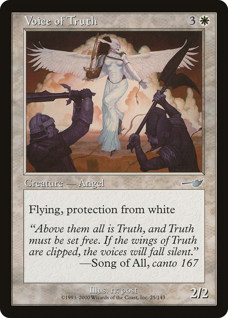 Voice of Truth (NEM-025) - Nemesis Foil - Premium MTG Single from Wizards of the Coast - Just $0.98! Shop now at Game Crave Tournament Store