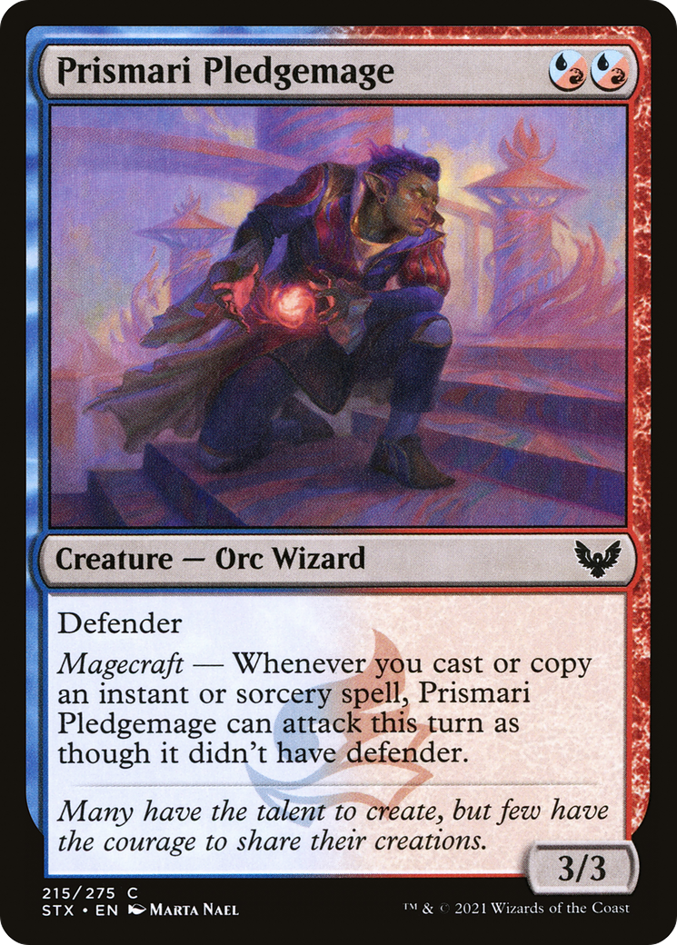 Prismari Pledgemage (STX-215) - Strixhaven: School of Mages Foil - Premium MTG Single from Wizards of the Coast - Just $0.25! Shop now at Game Crave Tournament Store