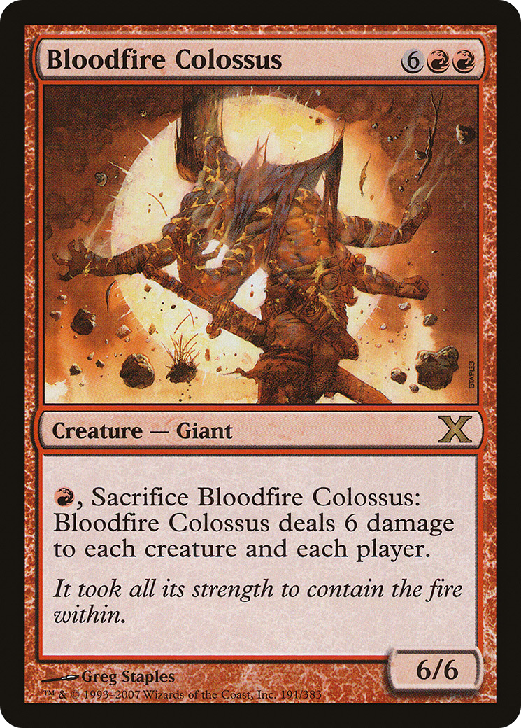 Bloodfire Colossus (10E-191) - Tenth Edition Foil - Premium MTG Single from Wizards of the Coast - Just $0.75! Shop now at Game Crave Tournament Store