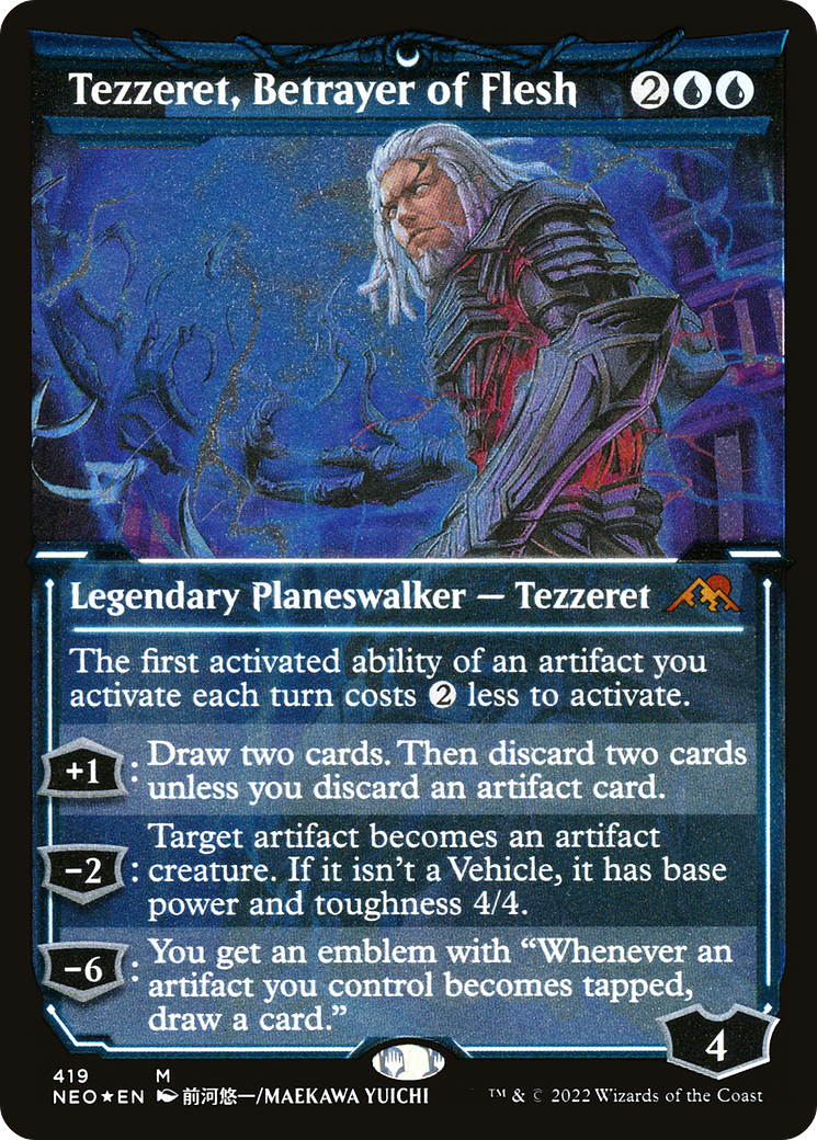 Tezzeret, Betrayer of Flesh (NEO-419) - Kamigawa: Neon Dynasty: (Showcase) Etched Foil - Premium MTG Single from Wizards of the Coast - Just $3.86! Shop now at Game Crave Tournament Store
