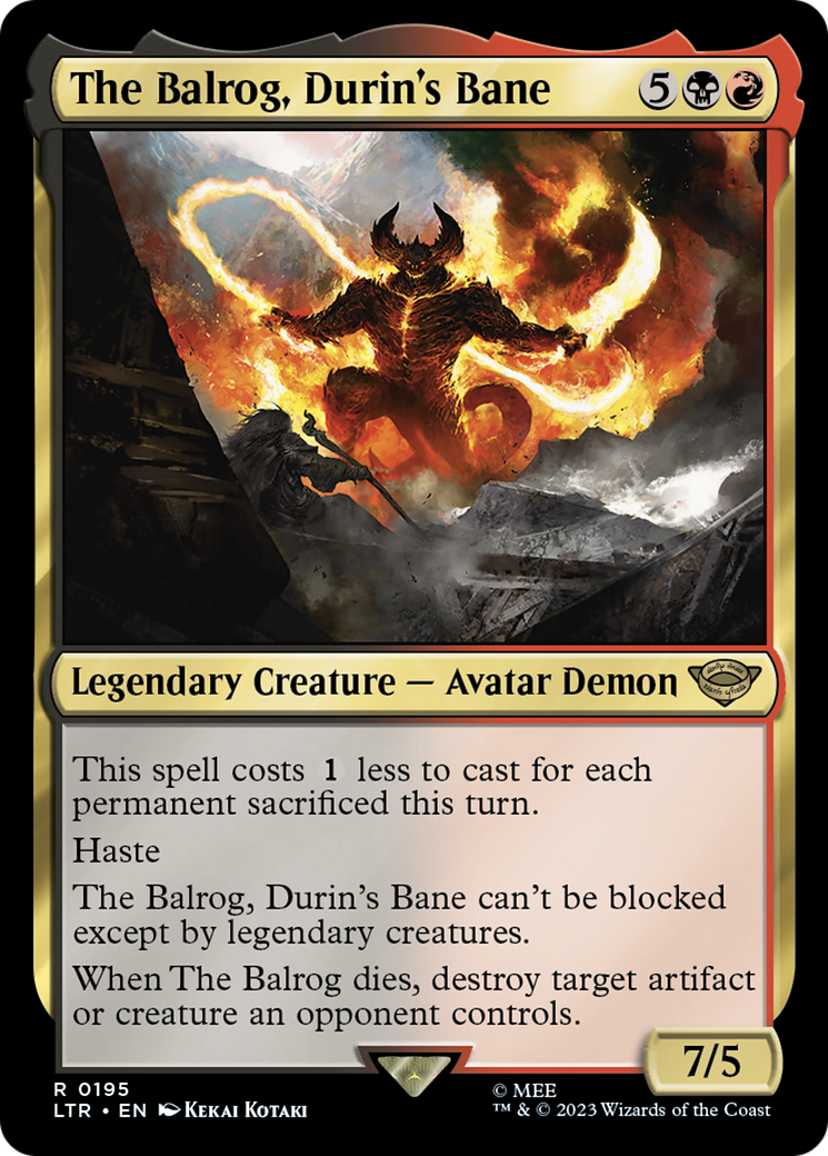 The Balrog, Durin's Bane (LTR-195) - The Lord of the Rings: Tales of Middle-earth - Premium MTG Single from Wizards of the Coast - Just $0.08! Shop now at Game Crave Tournament Store