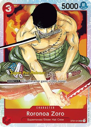 Roronoa Zoro (ST01-013) - Super Pre-Release Starter Deck 1: Straw Hat Crew Foil - Premium One Piece Single from Bandai - Just $1.54! Shop now at Game Crave Tournament Store