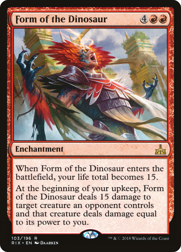 Form of the Dinosaur (RIX-103) - Rivals of Ixalan Foil - Premium MTG Single from Wizards of the Coast - Just $0.08! Shop now at Game Crave Tournament Store