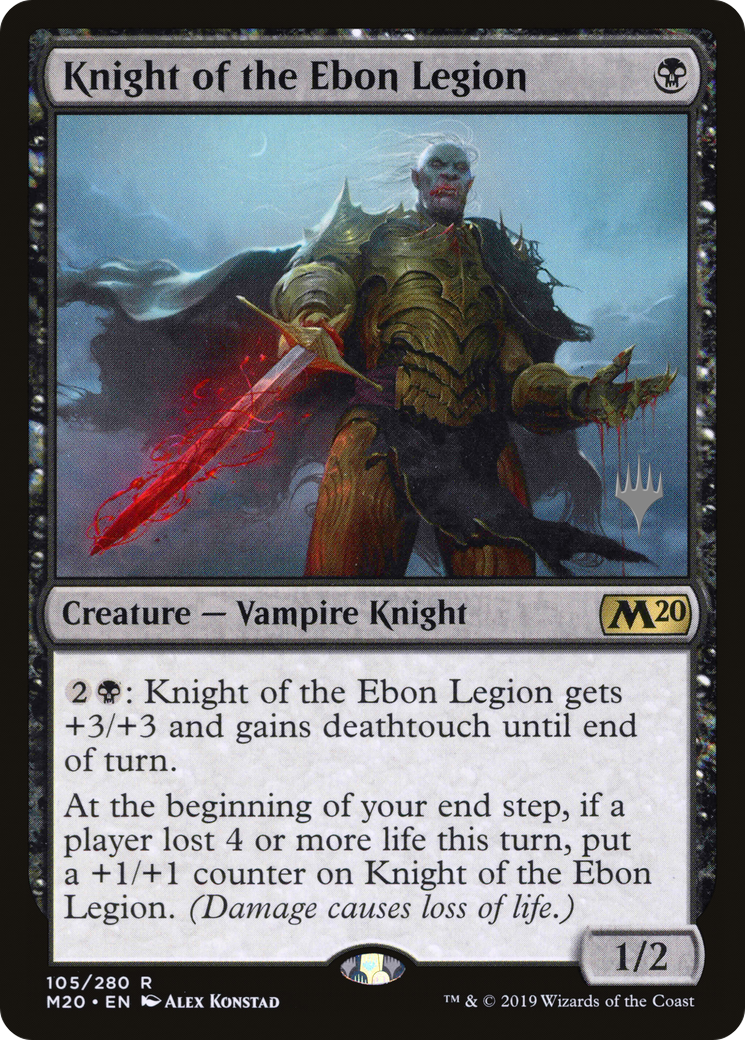 Knight of the Ebon Legion (PM20-105P) - Core Set 2020 Promos - Premium MTG Single from Wizards of the Coast - Just $0.85! Shop now at Game Crave Tournament Store
