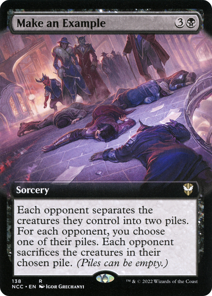 Make an Example (NCC-138) - New Capenna Commander: (Extended Art) - Premium MTG Single from Wizards of the Coast - Just $4.44! Shop now at Game Crave Tournament Store
