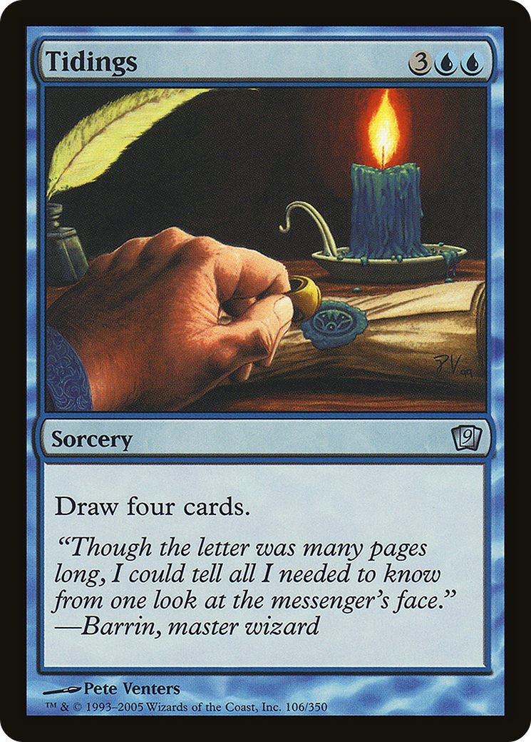 Tidings (9ED-106★) - Ninth Edition Foil - Premium MTG Single from Wizards of the Coast - Just $0.20! Shop now at Game Crave Tournament Store