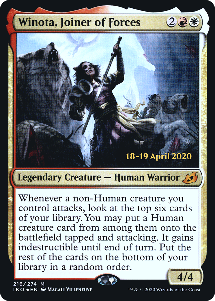 Winota, Joiner of Forces (PIKO-216S) - Ikoria: Lair of Behemoths Promos Foil - Premium MTG Single from Wizards of the Coast - Just $12.26! Shop now at Game Crave Tournament Store