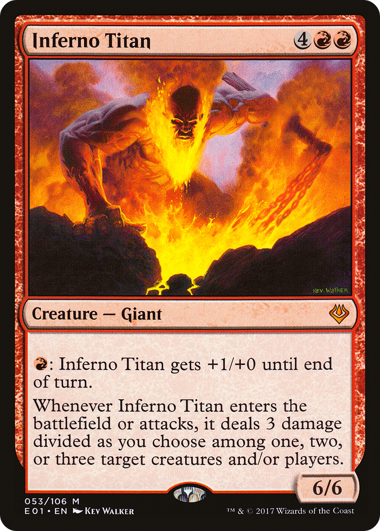 Inferno Titan (E01-053) - Archenemy: Nicol Bolas - Premium MTG Single from Wizards of the Coast - Just $0.25! Shop now at Game Crave Tournament Store