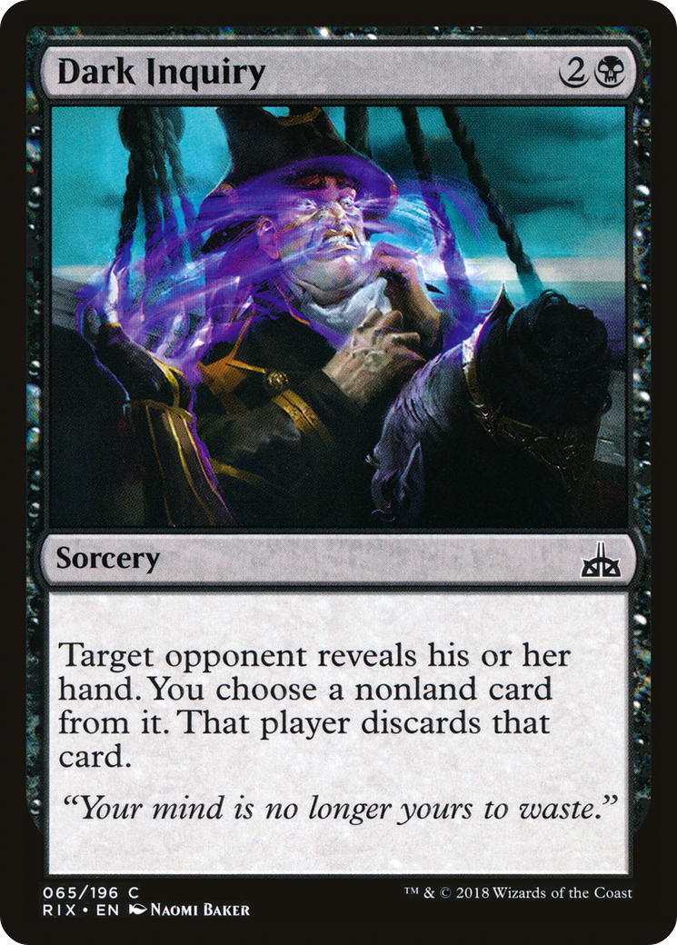 Dark Inquiry (RIX-065) - Rivals of Ixalan Foil - Premium MTG Single from Wizards of the Coast - Just $0.25! Shop now at Game Crave Tournament Store