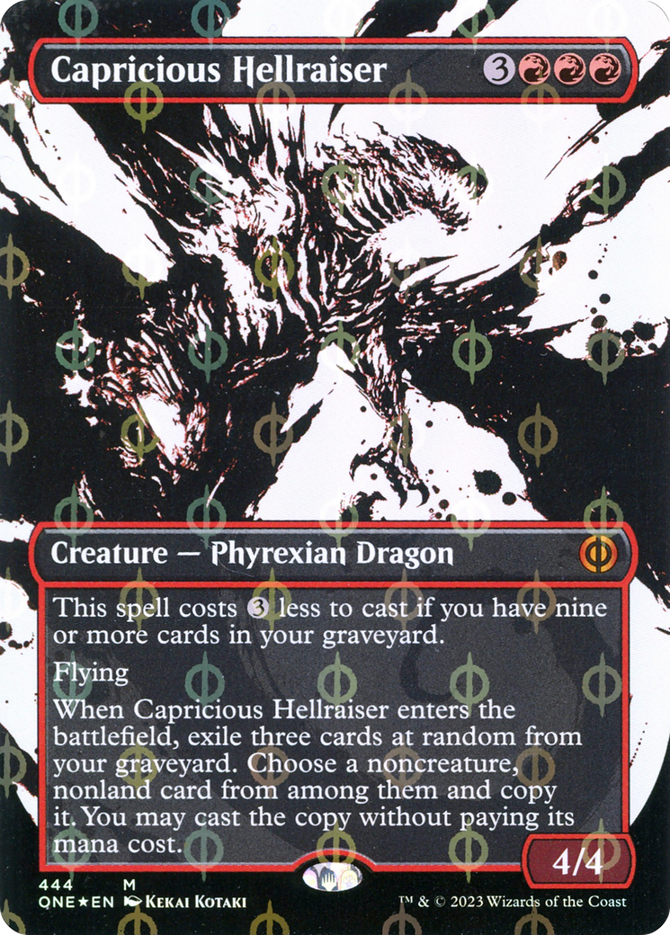 Capricious Hellraiser (ONE-444) - Phyrexia: All Will Be One: (Showcase) (Borderless) Foil - Premium MTG Single from Wizards of the Coast - Just $1.42! Shop now at Game Crave Tournament Store
