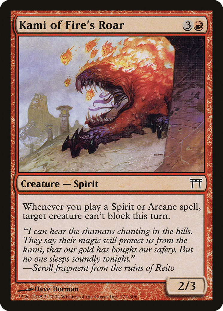 Kami of Fire's Roar (CHK-174) - Champions of Kamigawa Foil - Premium MTG Single from Wizards of the Coast - Just $0.25! Shop now at Game Crave Tournament Store