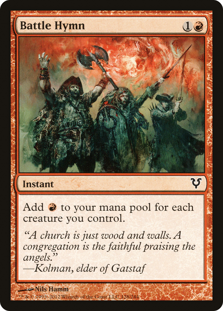 Battle Hymn (AVR-128) - Avacyn Restored - Premium MTG Single from Wizards of the Coast - Just $0.38! Shop now at Game Crave Tournament Store